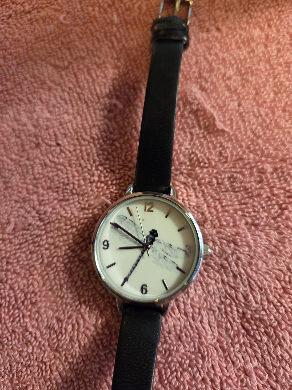 Minimalist Dragonfly Dial Watch in Black and Silver